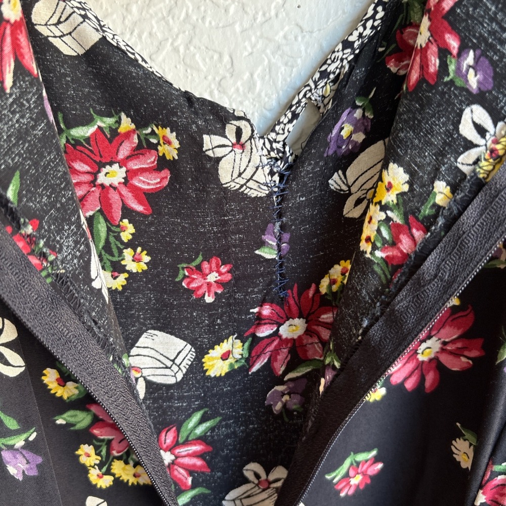 Women M/L Vintage Dress Maxi Floral Short Sleeve 90s Feminine Garden Coquette - Picture 8 of 15